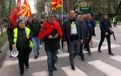 Протест на ССМ за зголемување на минималната плата на 600 евра